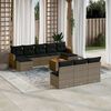vidaXL Set Divani da Giardino 11 pz con Cuscini in Polyrattan Grigio