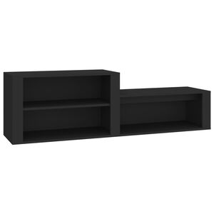 vidaXL Scarpiera Nero 150x35x45 cm in Legno Multistrato