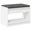 vidaXL Panca per ingresso con cuscino Bianco 63 x 38 x 45 cm
