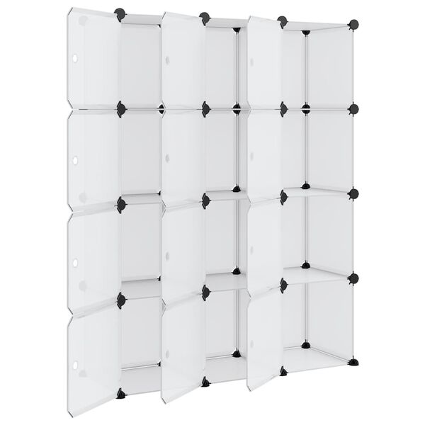 vidaXL Contenitore a Cubo con 12 Cubi e Ante Trasparente PP