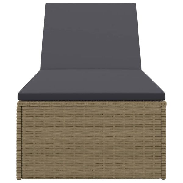 vidaXL Lettino Prendisole in Polyrattan Marrone e Grigio Scuro