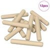 vidaXL Dowel in legno 12 pcs Marrone &Oslash; 8 x 50 mm Legno massello