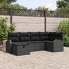vidaXL Set Divano da Giardino con cuscino 6 pcs Nero Poly Rattan