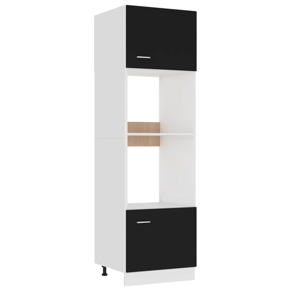vidaXL Mobile per Microonde “Lyon” Nero 60x57x207 cm