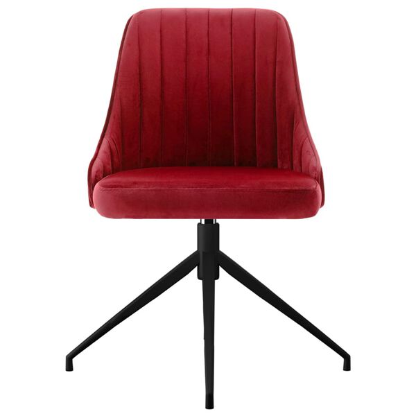vidaXL Sedie da Pranzo 4 pz Rosso Vino in Velluto