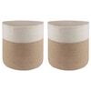 vidaXL Set di Vasi per Piante 2 pz Naturale e Bianco &Oslash; 28 x 28 cm