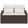 vidaXL Divano da giardino con cuscino 123 x 62 x 69 cm polyrattan