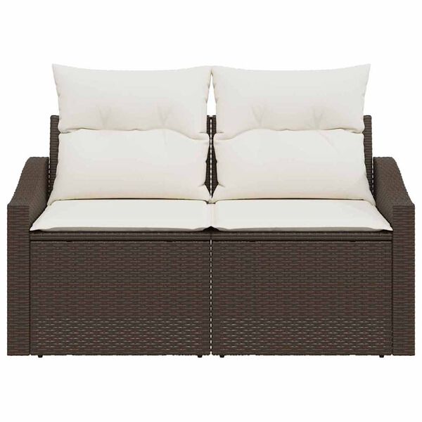 vidaXL Divano da giardino con cuscino 123 x 62 x 69 cm polyrattan