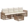 vidaXL Set Divano da Giardino 5 pcs Beige e Bianco Crema polyrattan