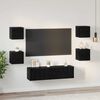 vidaXL Set mobile TV 6 pcs Rovere Nero Legno multistrato