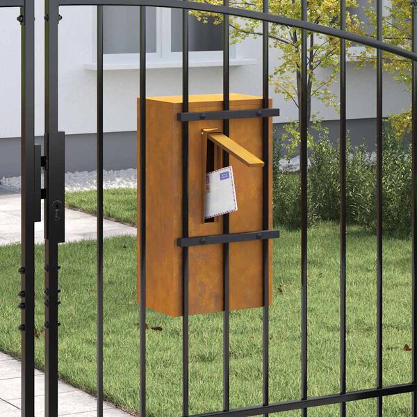 vidaXL cassetta postalepastkastei Ruggine 30 x 23 x 55 cm