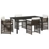 vidaXL Set da Pranzo per Giardino 5 pcs Marrone polyrattan