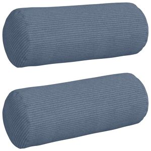 vidaXL Cuscini a rullo 2 pcs Blu &Oslash; 15 x 40 cm Tessuto in Cords