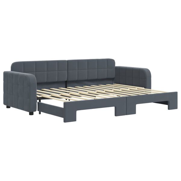 vidaXL Divano Letto con Letto Estraibile Grigio Scuro 80x200cm Velluto