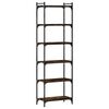 vidaXL Libreria a 6 Ripiani Rovere Fumo 60x30x188 cm Legno Multistrato
