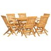 vidaXL Set da Pranzo da Giardino 7 pz in Legno Massello di Teak