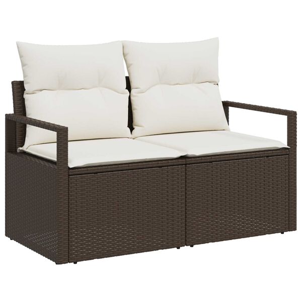 vidaXL Set di divani 4 pcs Marrone polyrattan