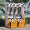 vidaXL Strandkorb con Cuscini in Polyrattan Legno Massello Bianco Blu
