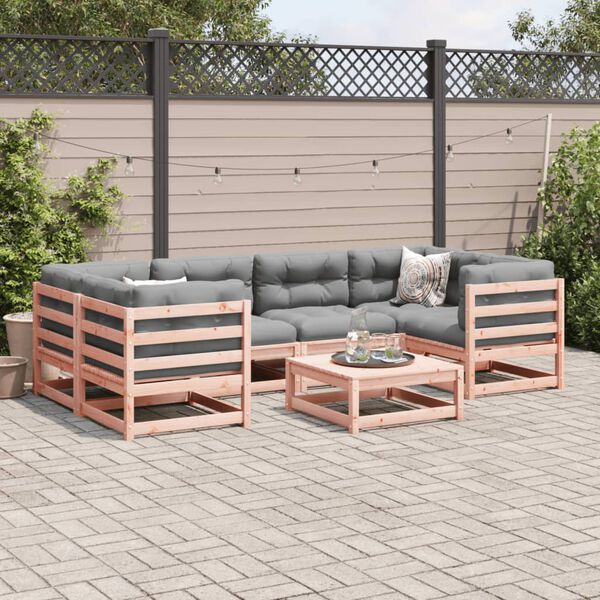 vidaXL Set Divani da Giardino 7 pz in Legno Massello Abete Douglas