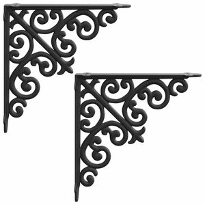 vidaXL Supporti per mensole da parete 2 pz Nero 9,5 x 9,5 x 3 cm