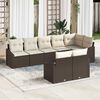 vidaXL Set Divano da Giardino 8 pcs Marrone e bianco polyrattan
