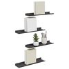 vidaXL Mensola sospesa 4 pcs Nero 40 x 9 x 2,5 cm Acciaio