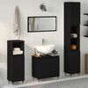 vidaXL Set di mobili per il bagno 3 pcs Rovere Nero 30 x 30 x 190 cm