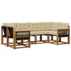 vidaXL Set di divani da esterno con cuscino 6 pcs Naturale e Beige