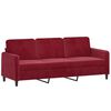vidaXL Set di Divani 3 pz con Cuscini Decorativi Rosso Vino in Velluto