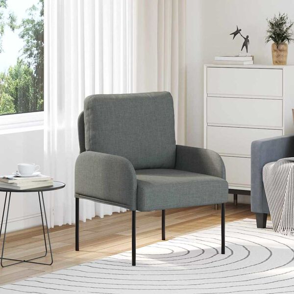 vidaXL Divani con cuscino 55cm Grigio scuro Legno compensato