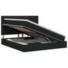 vidaXL Letto con contenitore e materasso Nero 160 x 200 cm Tessuto