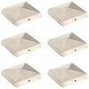 vidaXL Tappi per Pali a Piramide 6 pz in Acciaio Inox 101x101 mm
