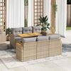 vidaXL Set Divani da Giardino 7 pz con Cuscini Beige Polyrattan Acacia