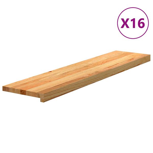 vidaXL Gradini 16 pz Marrone Chiaro 110x25x2 cm Legno Massello Rovere