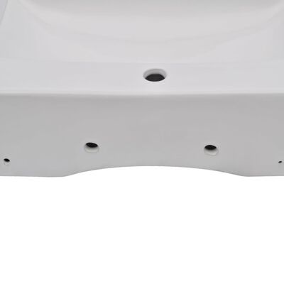 Lavello Bianco ceramica rettangolare con foro rubinetto 62,5 x 39,5 cm