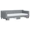 vidaXL Divano Letto Estraibile Materassi Grigio Chiaro 80x200 Tessuto