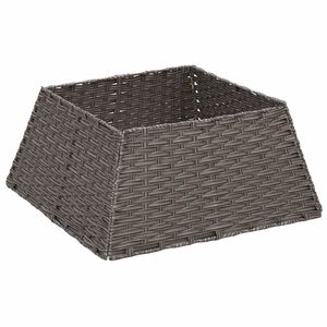 vidaXL Collare per Albero di Natale Quadrato Grigio 50 x 50 x 25 cm