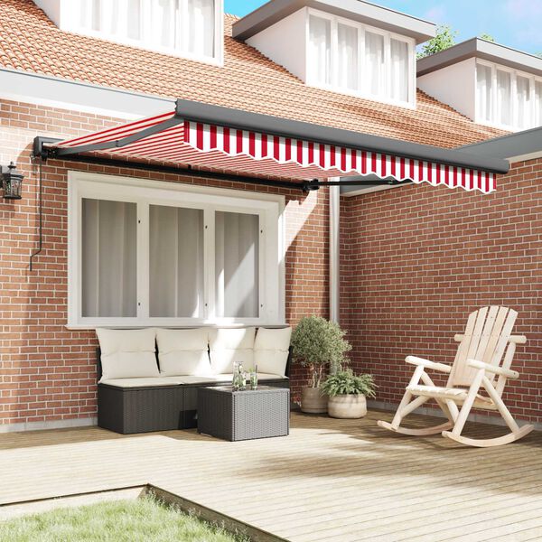 vidaXL Tenda da Sole Rosso e Bianco 300 x 250 cm