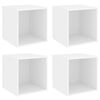 vidaXL Mobili a Muro 4pz Bianchi 37x37x37 cm in Legno Multistrato