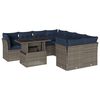 vidaXL Set Divani da Giardino 9 pz con Cuscini Grigio in Polyrattan