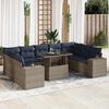 vidaXL Divano Giardino 10 pz con Cuscini Grigio in Polyrattan Acacia