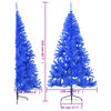 vidaXL Albero di Natale Artificiale a Metà con Supporto Blu 210 cm PVC