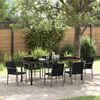 vidaXL Set da Pranzo per Giardino 7 pcs Nero e Grigio Rattan in PE