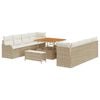 vidaXL Set Divano da Giardino 11 pz 10-Numero di posti Beige e Crema