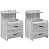 vidaXL Comodini 2 pz con 2 cassetti Grigio Sonoma 40x36,5x62 cm