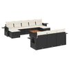 vidaXL Set Divani da Giardino 11 pz con Cuscini in Polyrattan Nero