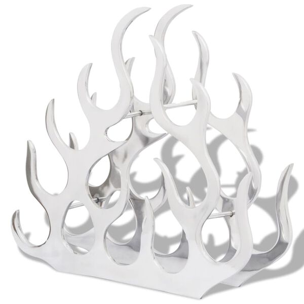 vidaXL Portabottiglie da Tavola in Alluminio per 11 Bottiglie Argento