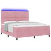 vidaXL Letto a Sorgente LED con materasso Rosa 180 x 200 cm Velluto