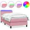 vidaXL Letto a Molle con Materasso e LED Rosa 120x220 cm in Velluto