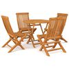 vidaXL Set da Pranzo da Giardino 5 pz in Legno Massello di Teak